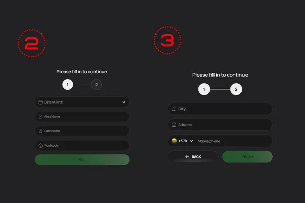 Samm 3: aadress ja telefoninumber